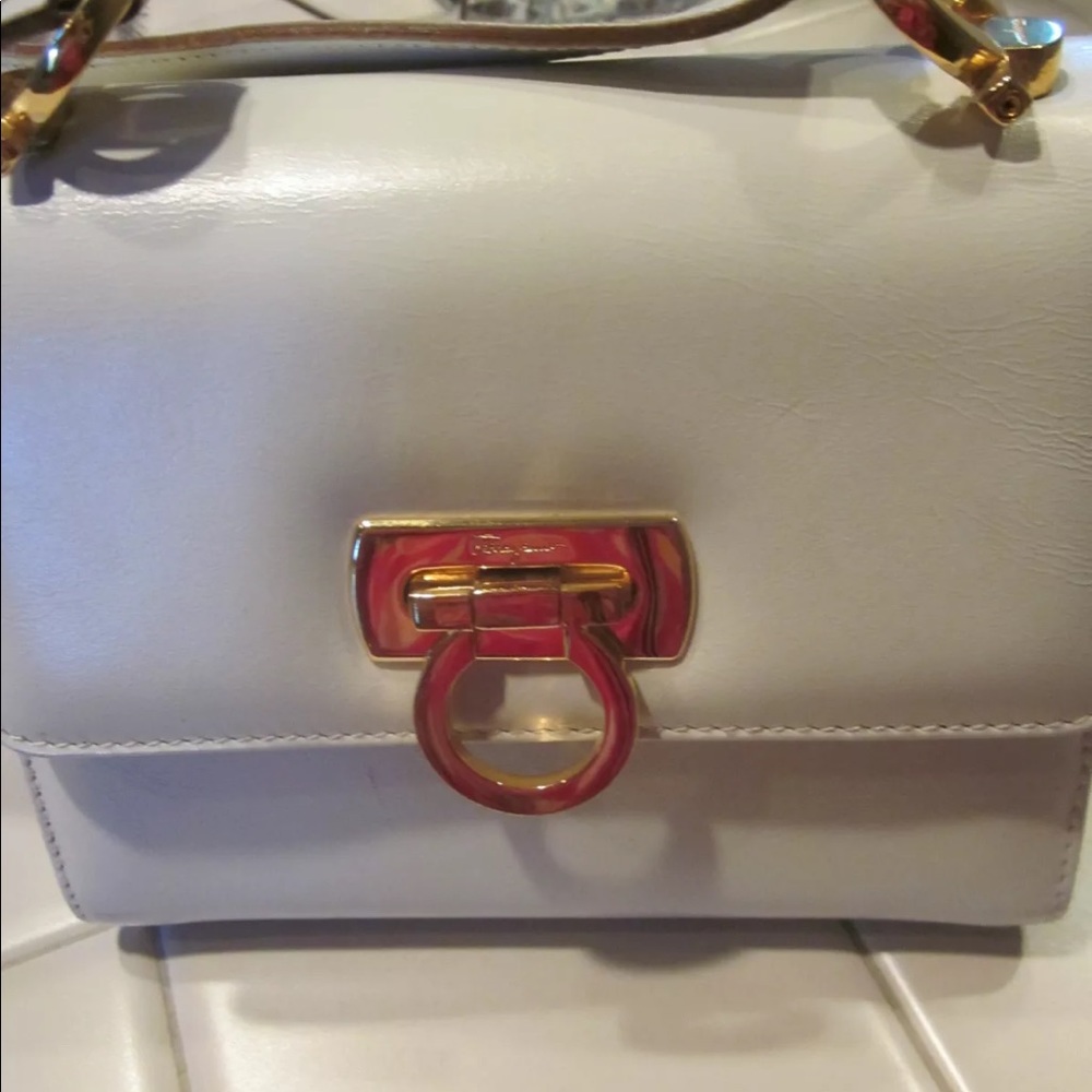 Vintage Ferragamo Ivory Crossbody Bag